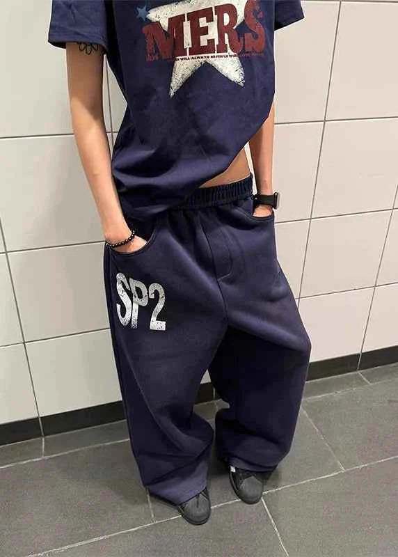 High-Quality Oversized Letter Print Dance Jogger