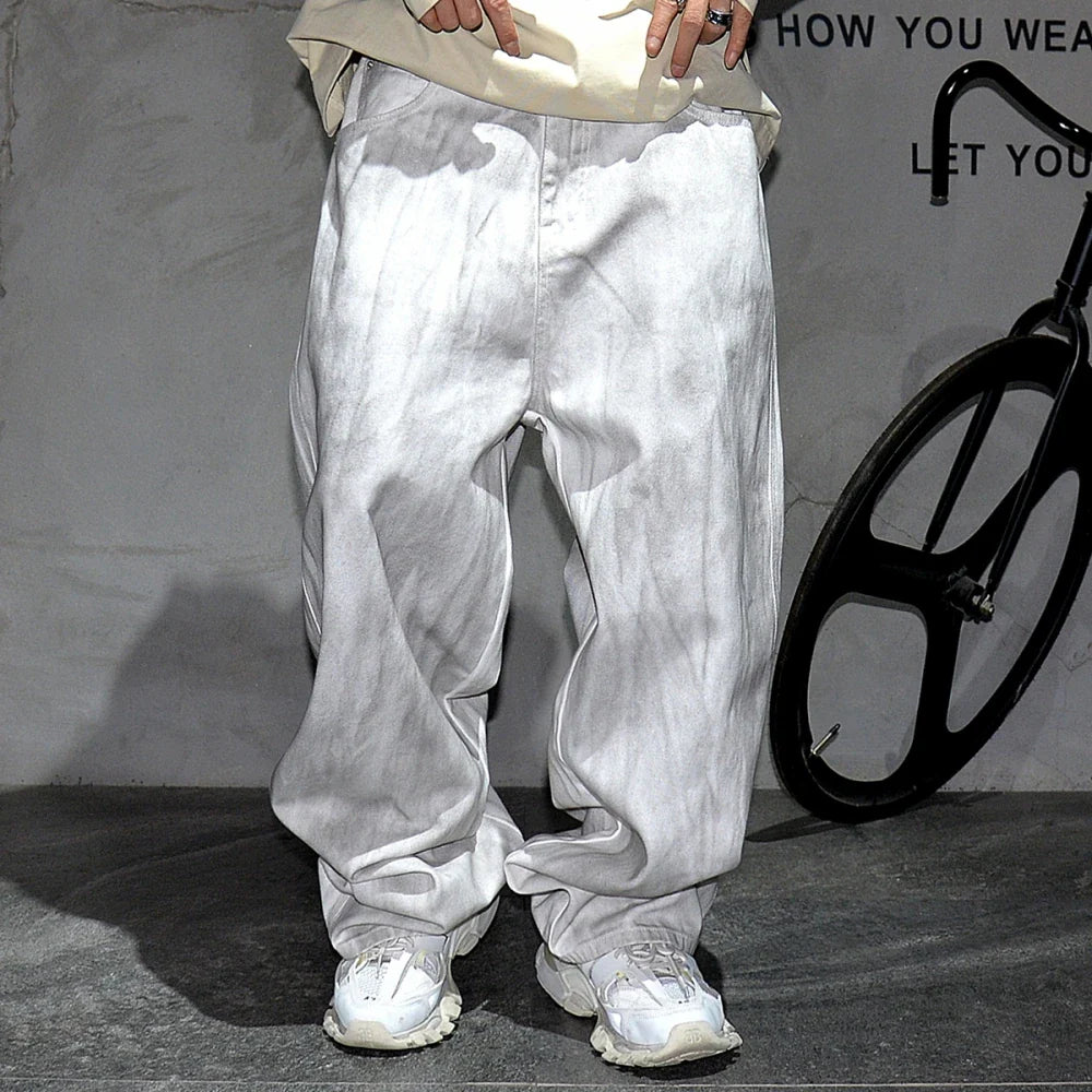 Distressed Dirty White Baggy Pants