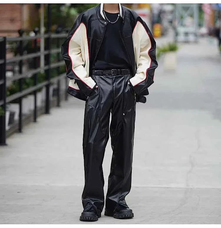 Black Waterproof Motorcycle Leather Pants