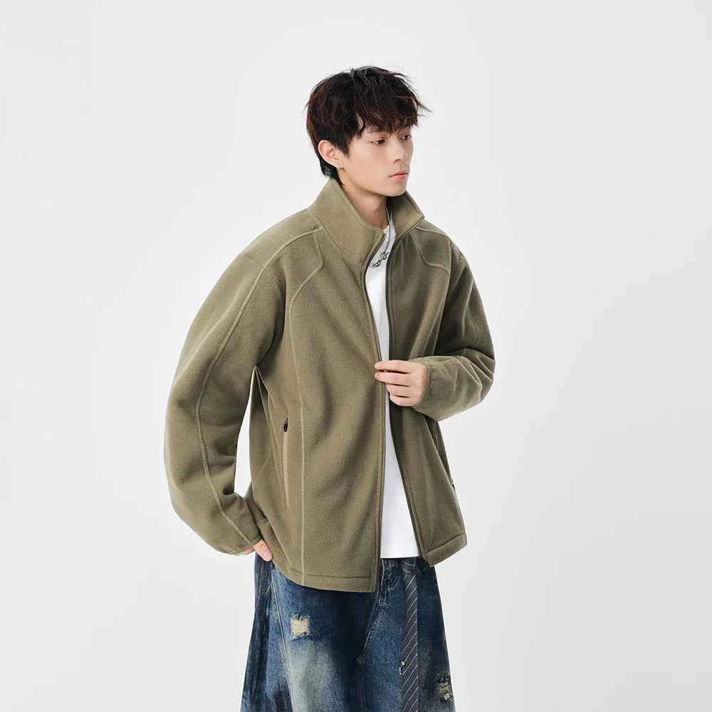 Y2K Lightweight Casual Fleece Zip-Up Jacket