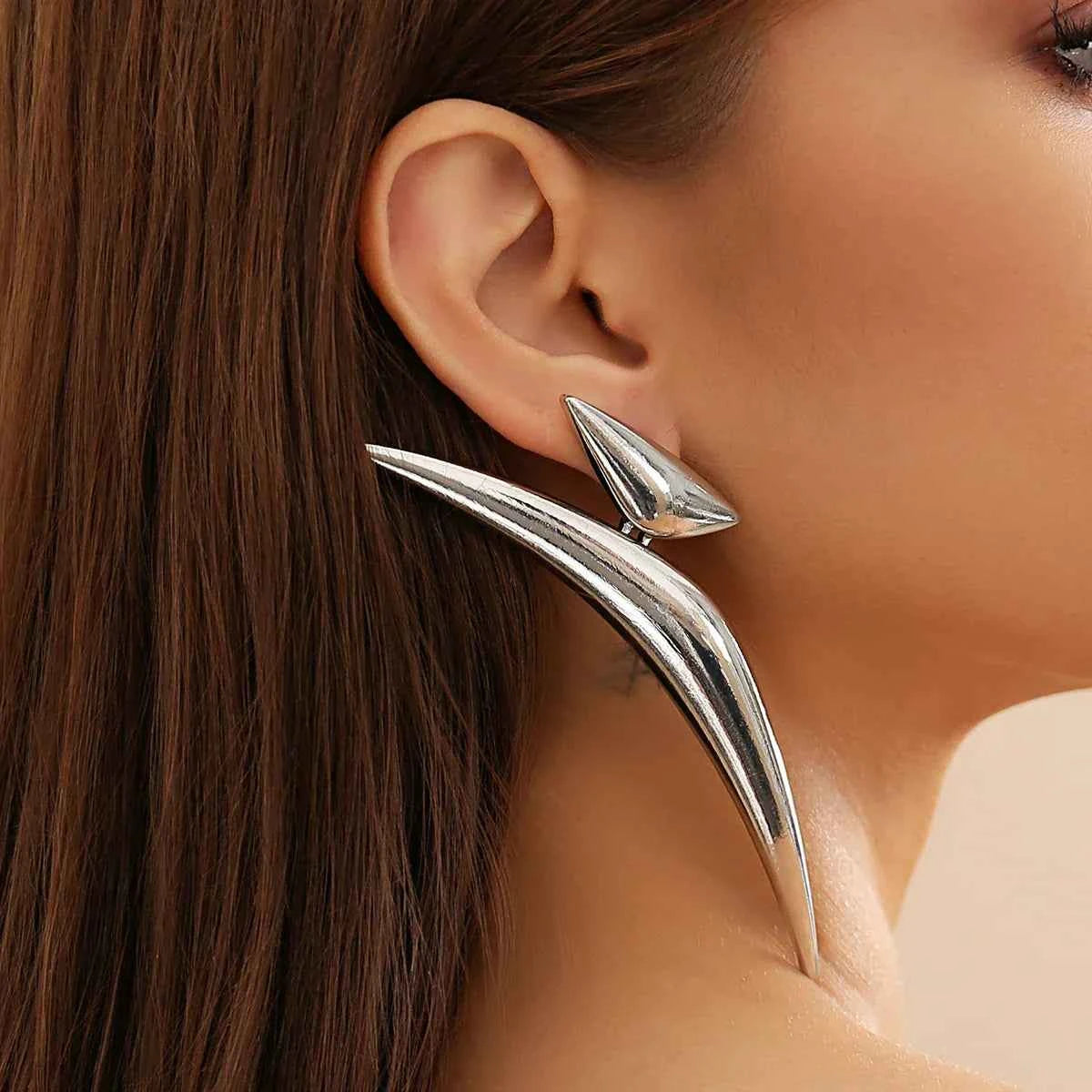 Exaggerated Irregular Geometric Big Stud Earring