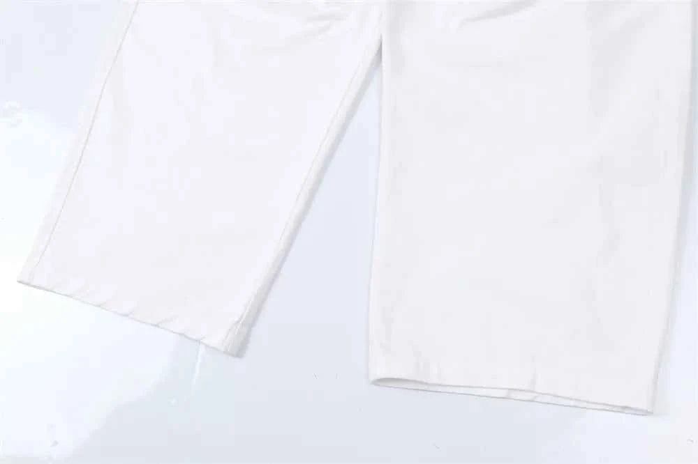 Cozy Casual Solid Color Retro Drawstring Waist Pants