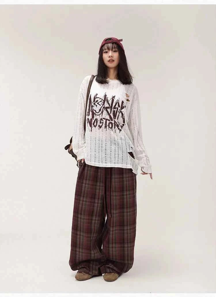 Vintage Red Checkered Work Pants