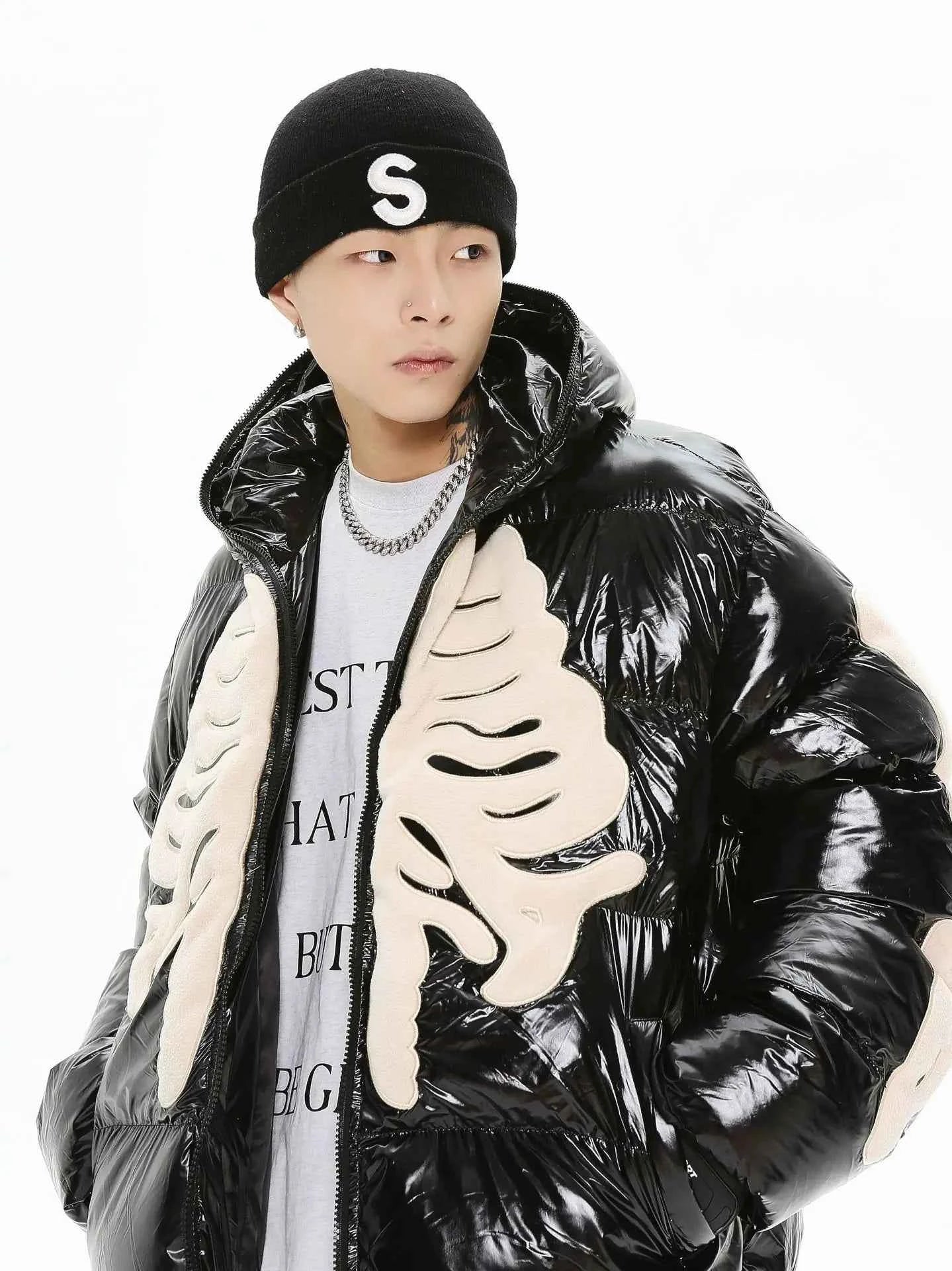 Y2K Skeleton Streetwear Parka Puffer Jacket