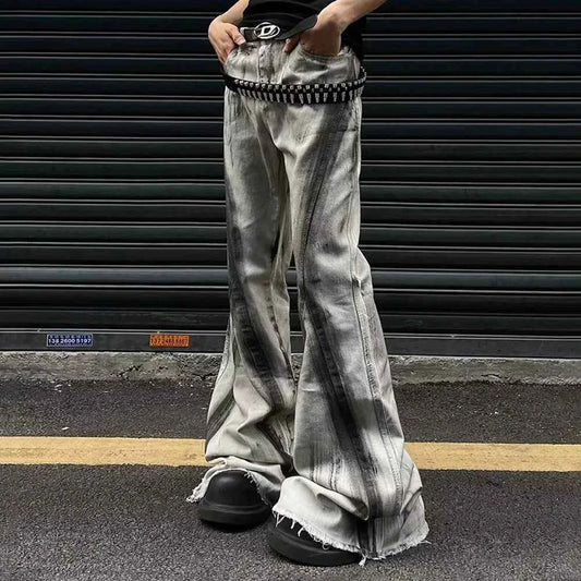 Colorful Gradient Flared Denim Jeans