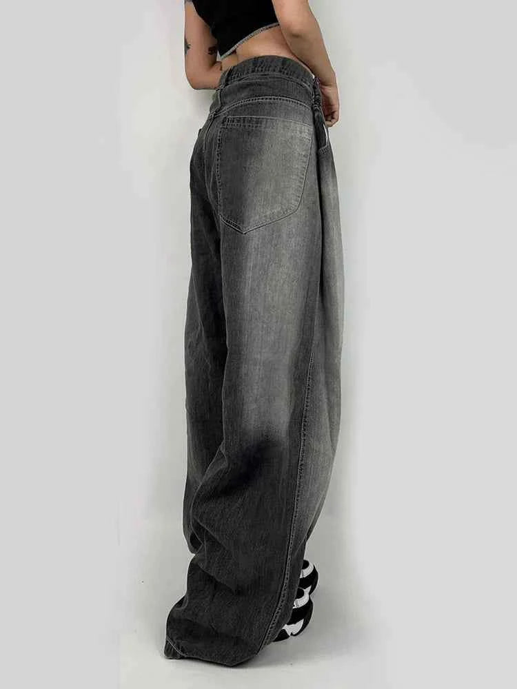 Women High Waist Wide Leg Denim Jeans