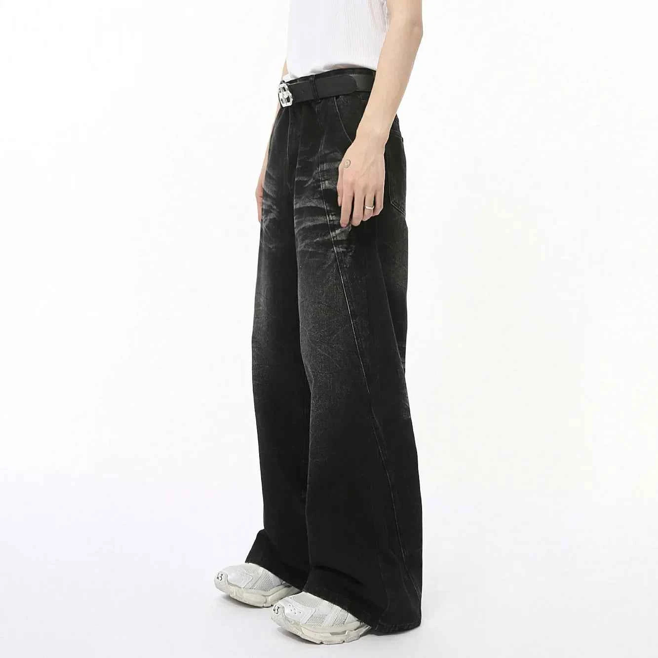 Streetwear Distressed Loose Fit Wide Leg Jeans