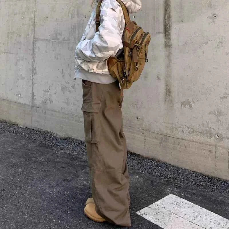 Retro Vintage Brown Wide Leg Baggy Jeans