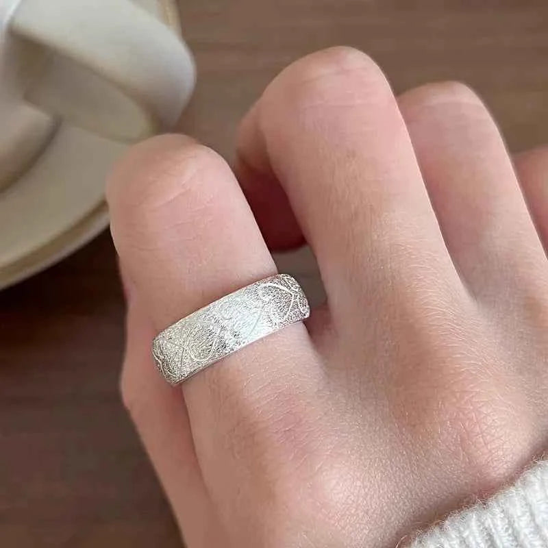Heart Link Geometric Punk Stackable Ring