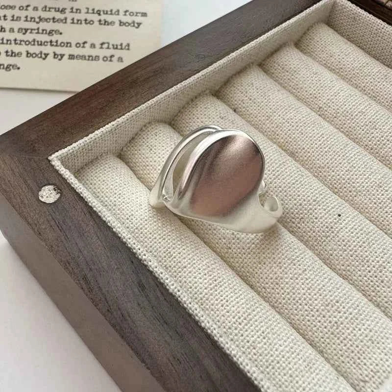 Wave Wide Irregular Matte Punk Ring