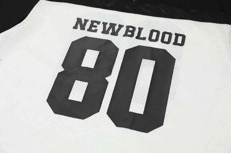 Breathable Patchwork Mesh V-Neck Collar Jersey T-Shirt