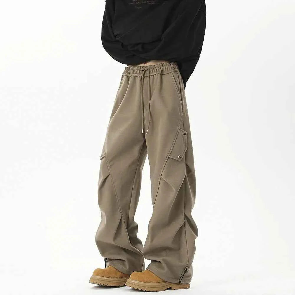 Fashionable Plain Genderless Cargo Pants