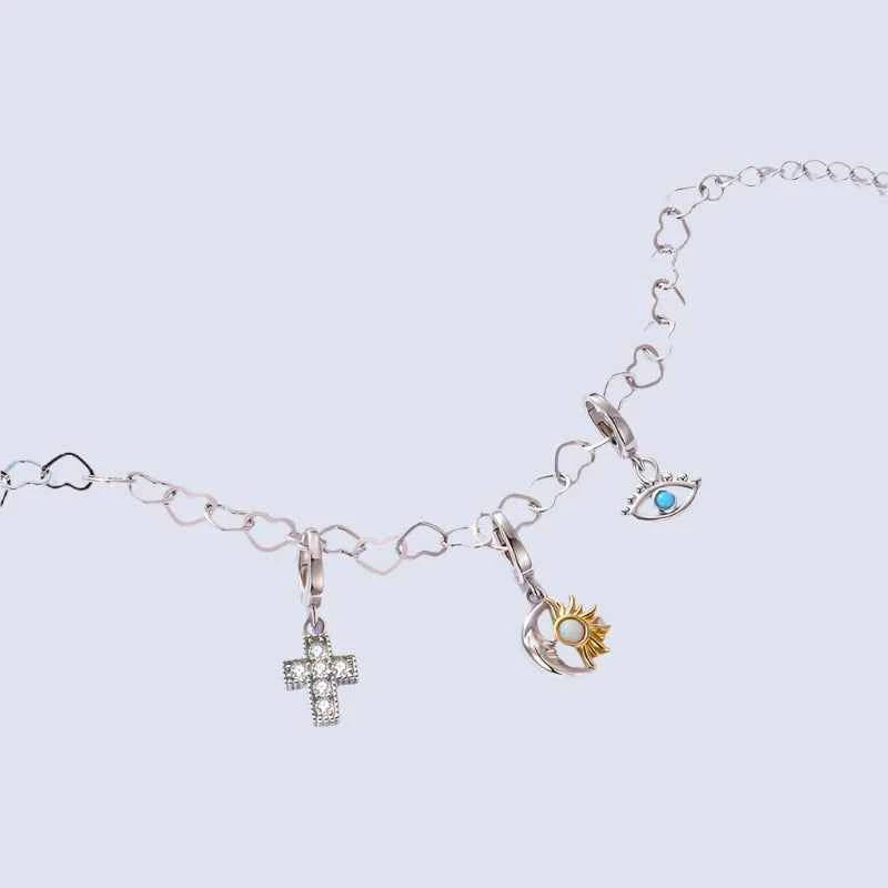 Dainty Hollow Heart Sterling Silver Bracelet