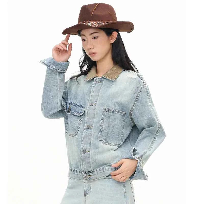Y2K Streetwear High Quality Blue Denim Jacket