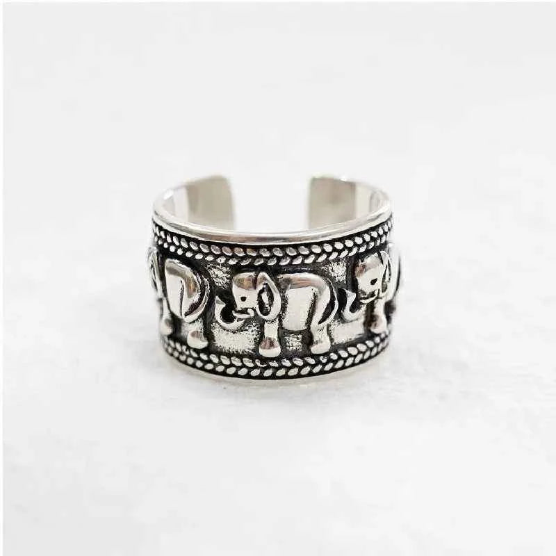 Y2K Vintage Elephant Wide Open Ring