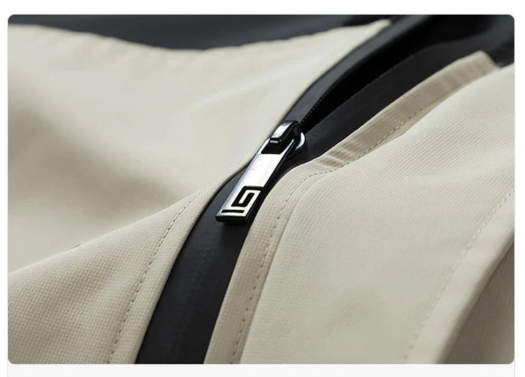 High Neck Two Tone Cargo Bomber Jacket