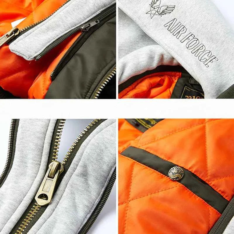 Patcjwork Thickened Cotton Padded Pilot Jacket