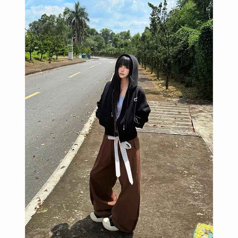 Y2K Japanese 2000s Style elastic band Wide Leg Jogger