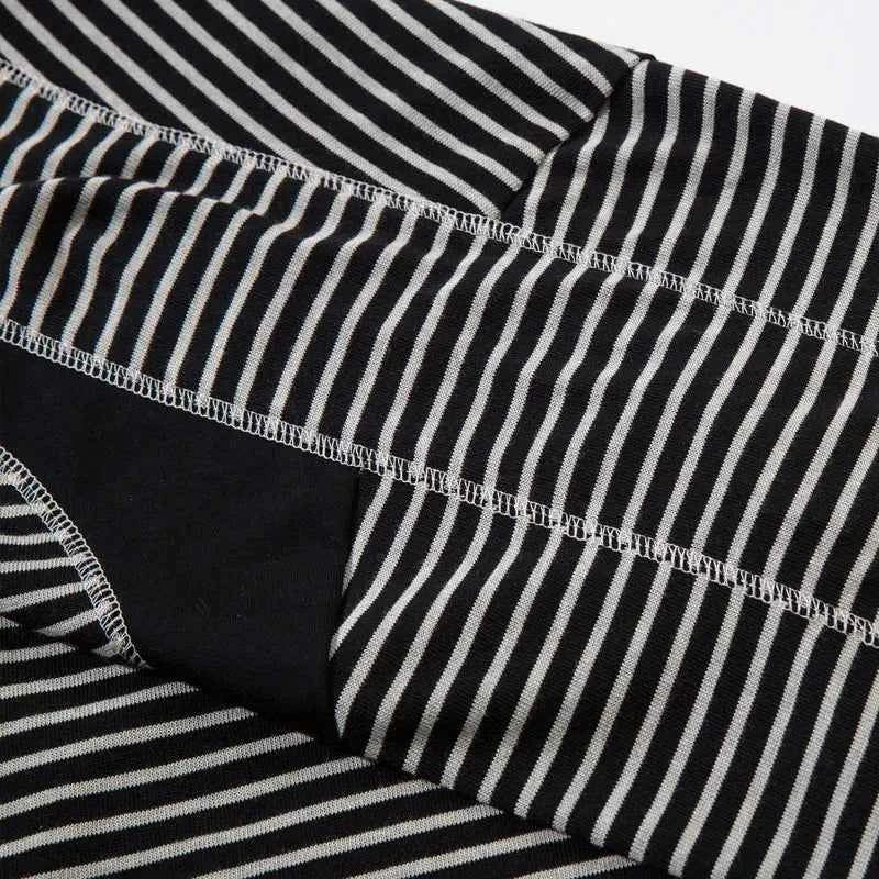 Lightweight Retro Striped Vintage Patchwork T-Shirt