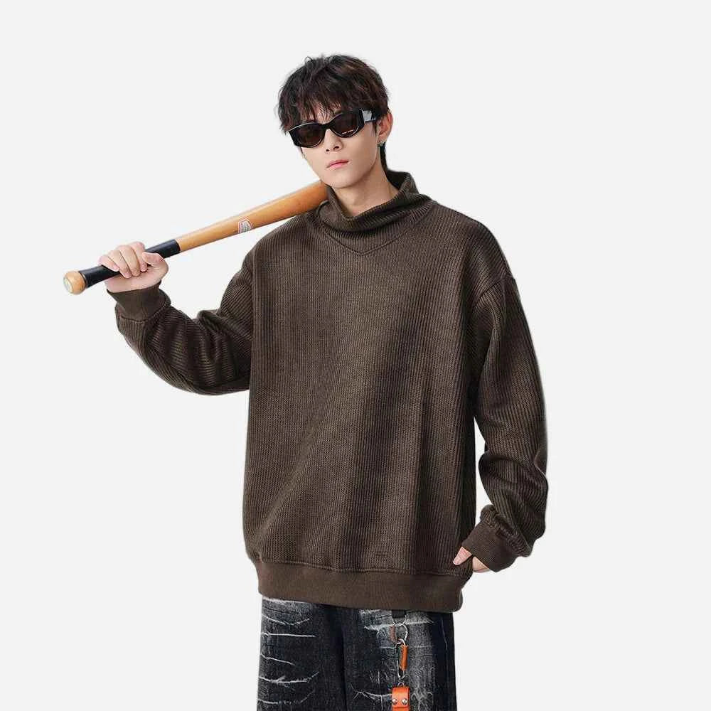 Cozy Ribbed High Neck Knit Turtleneck Sweater