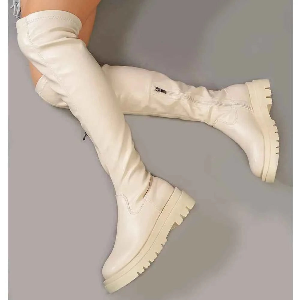 Chunky Heel Over the Knee Boot
