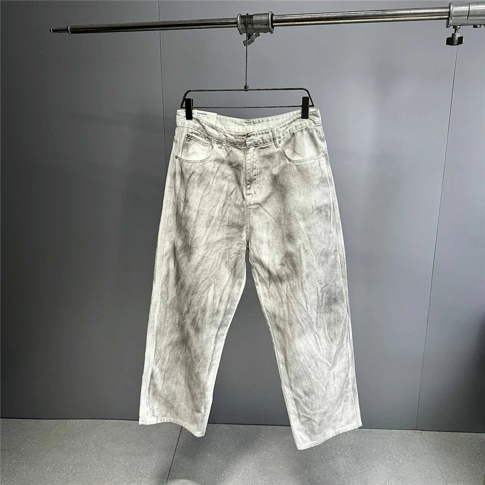 Distressed Dirty White Baggy Pants