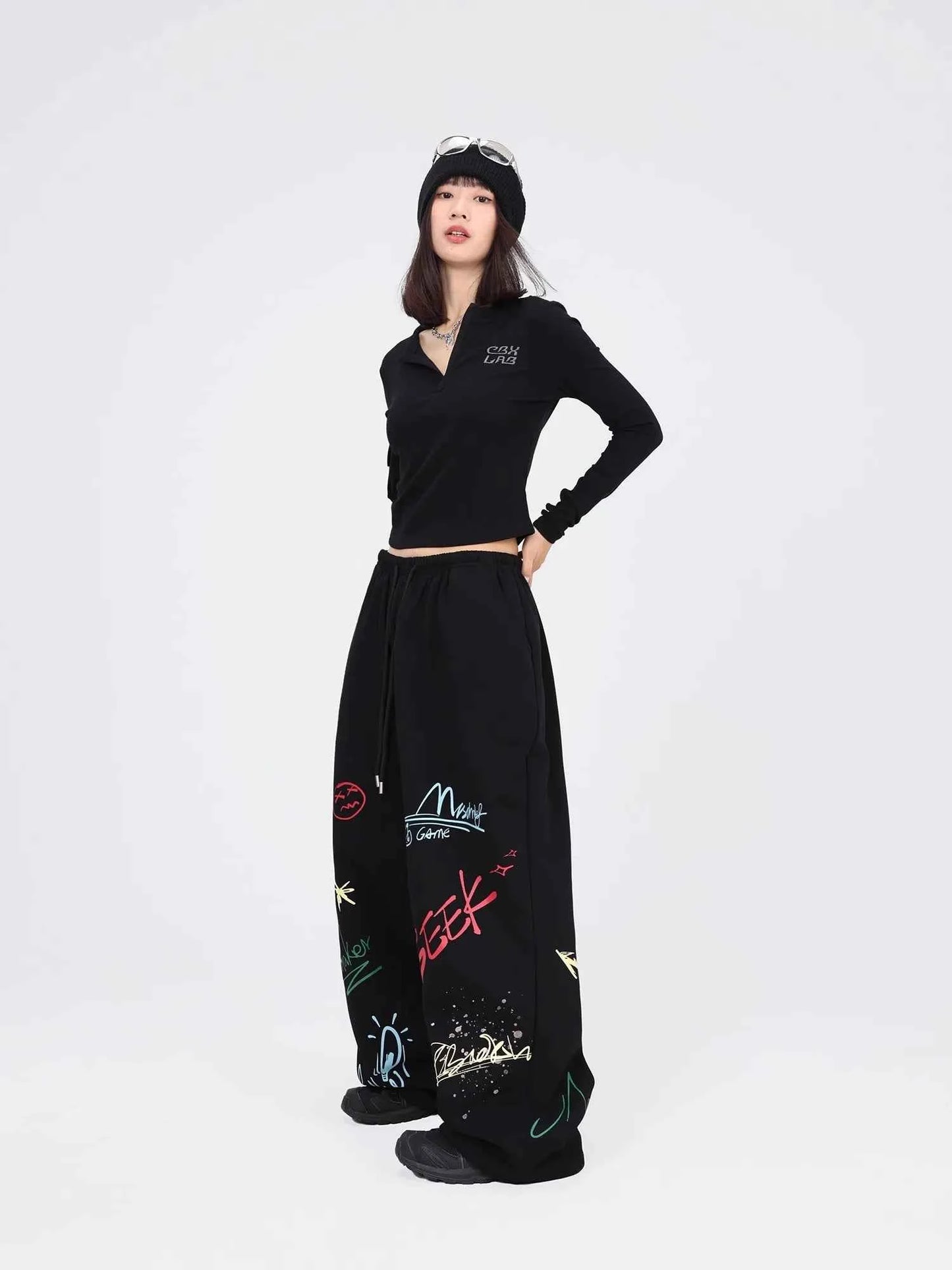 Graffiti Black Hip Hop Dance Pants