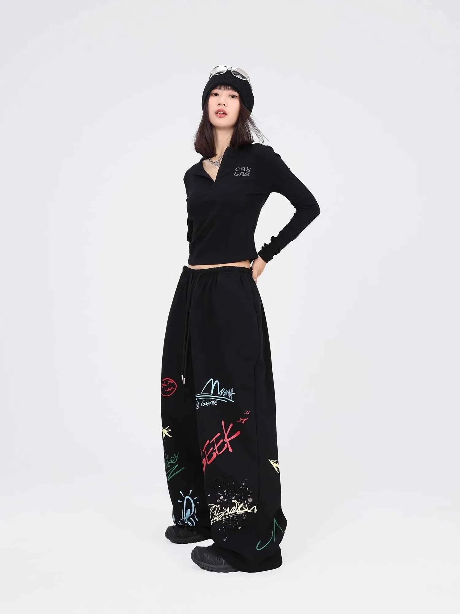 Graffiti Black Hip Hop Dance Pants