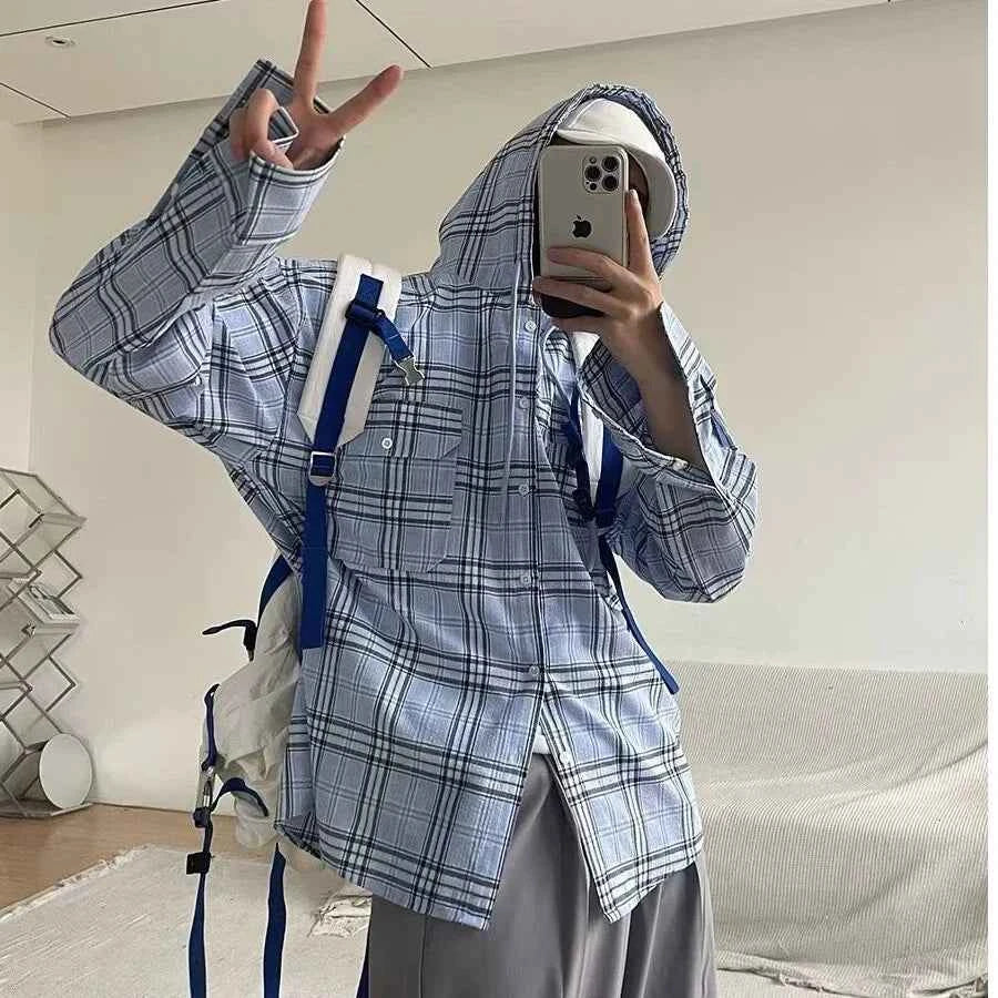 Men Verve Checkered Hooded Shirt
