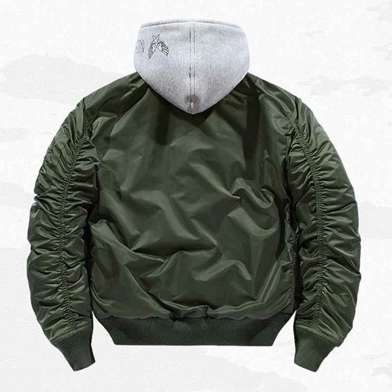 Patcjwork Thickened Cotton Padded Pilot Jacket