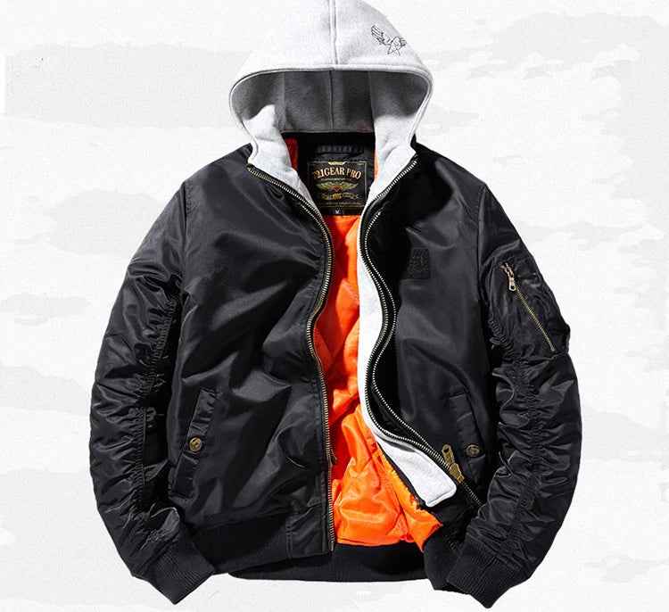 Patcjwork Thickened Cotton Padded Pilot Jacket