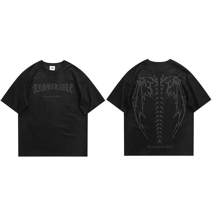 Spinal Cord Devil Wings Skeleton T-Shirt