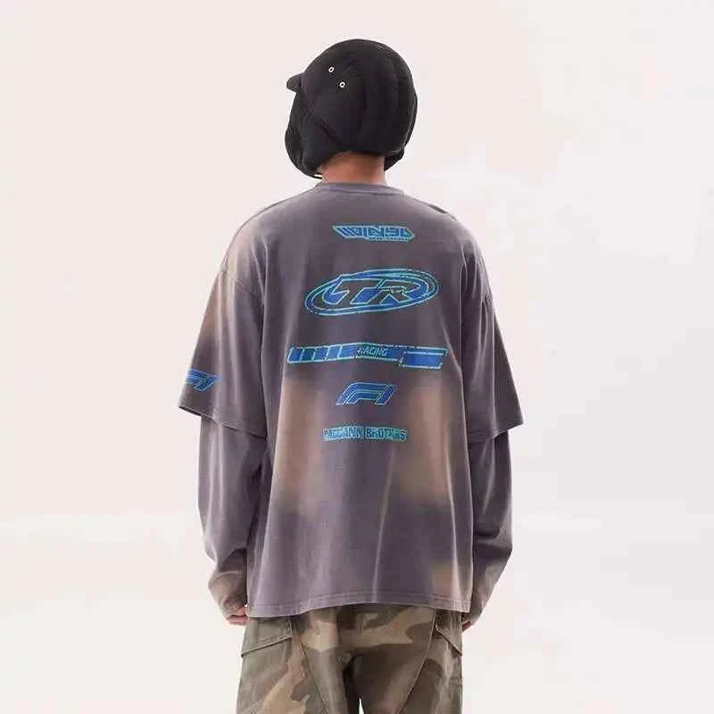 Vintage Distressed Washed Graphic Print T-Shirt