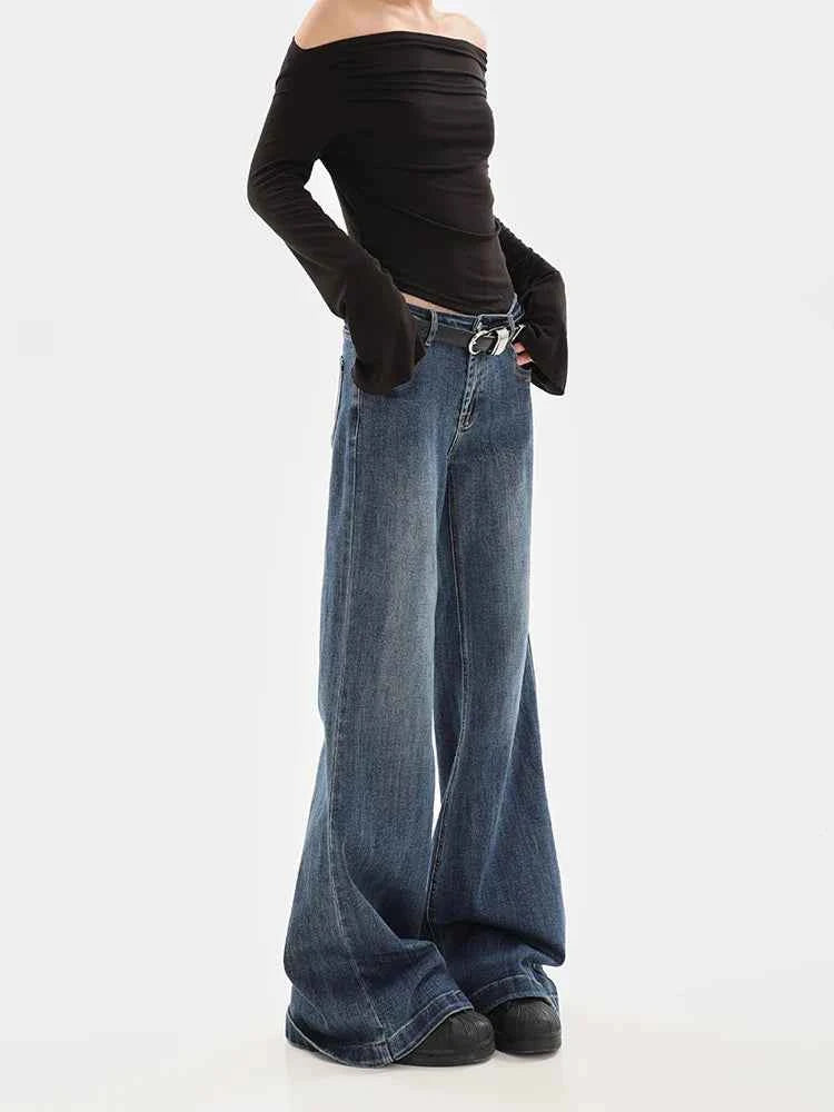 Minimal Look Vintage Slim Flare Denim Jeans
