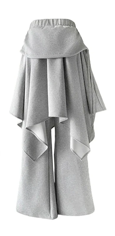 Versatile Irregular Fake Two Piece Flared Sweatpants - Luxuryurbanwear