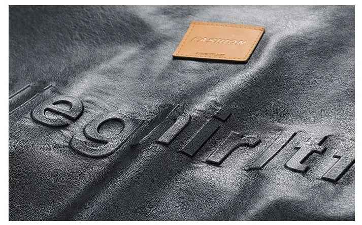 Fashionable Classic Stand Collar Leather Biker Jacket