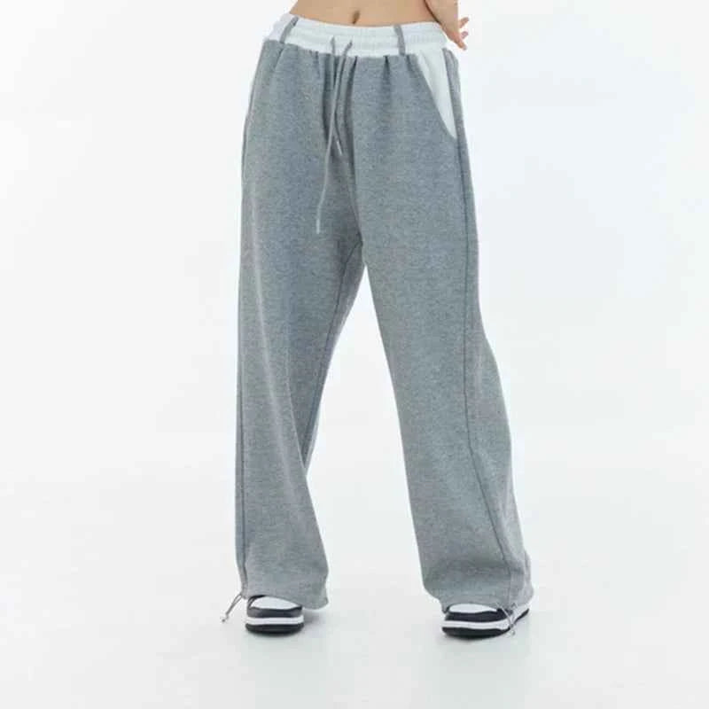 High Waist Patchwork Wide Leg Pants