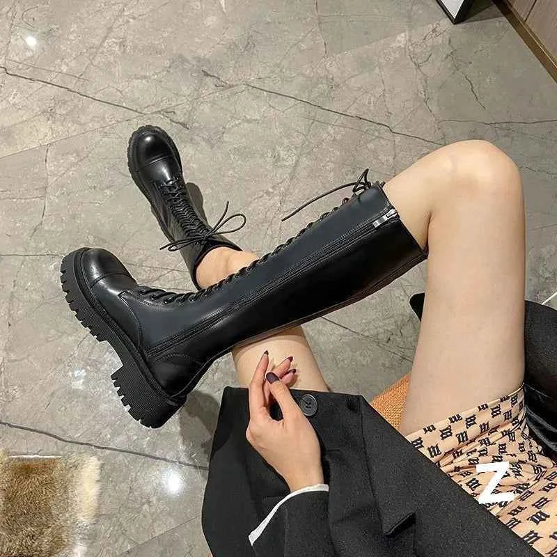 Luxury Modern Lace-Up High Cut Boots