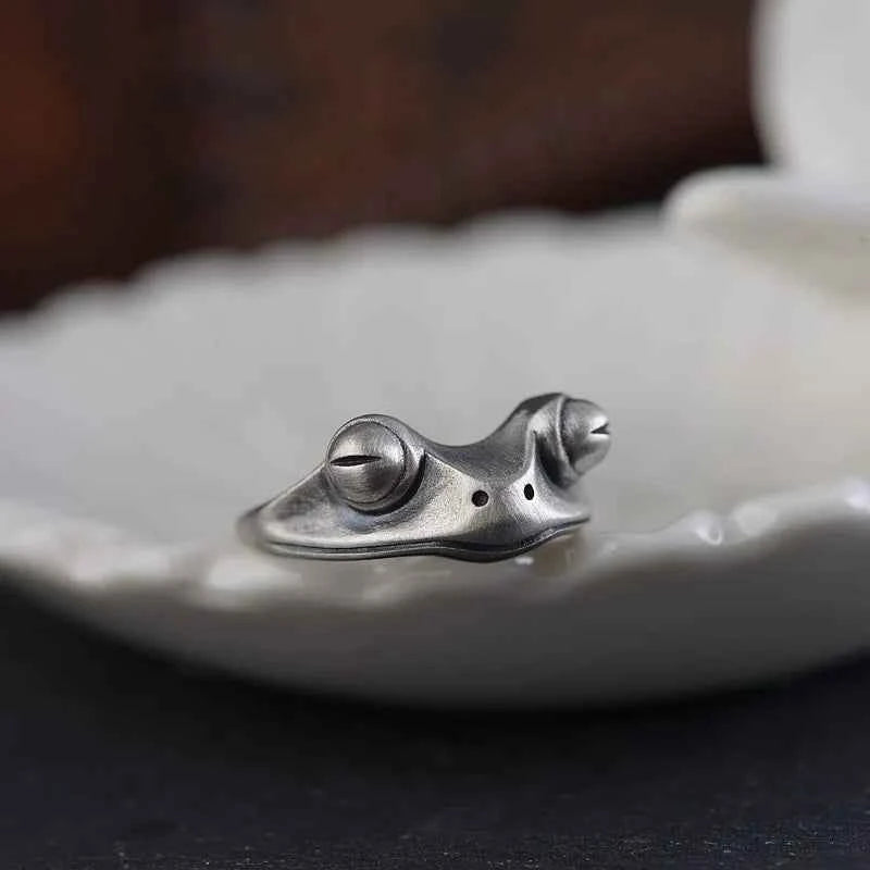 Gothic Adjustable Punk Frog Animal Ring