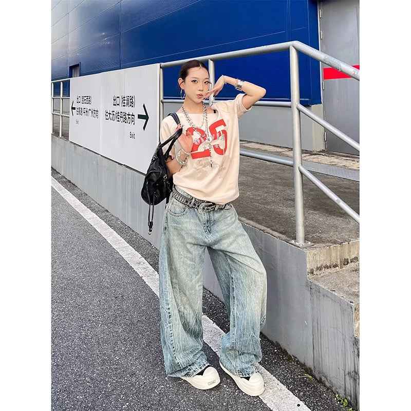 Insulated Streetwear Trashy Oversized Light Blue Denim Jeans