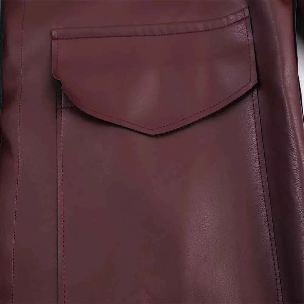 Fashionable Hip Hop Imitation Leather Jacket