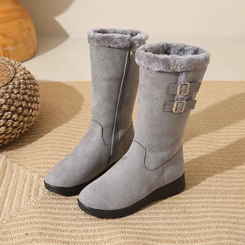 Classic Mid Calf Plush Snow Zipper Boot