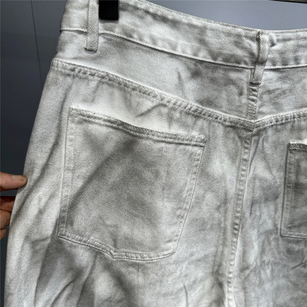 Distressed Dirty White Baggy Pants