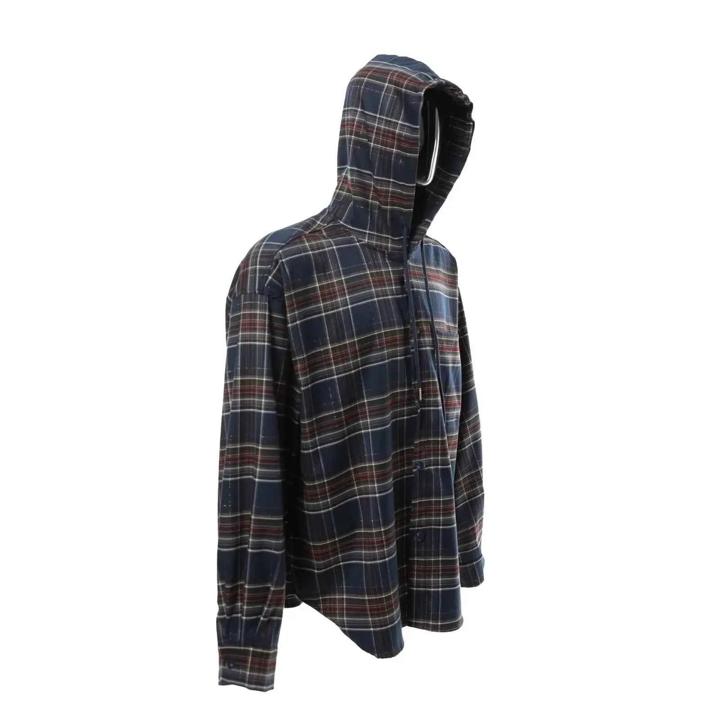 Streetwear Cool Plaid Casual Hooded Shirt