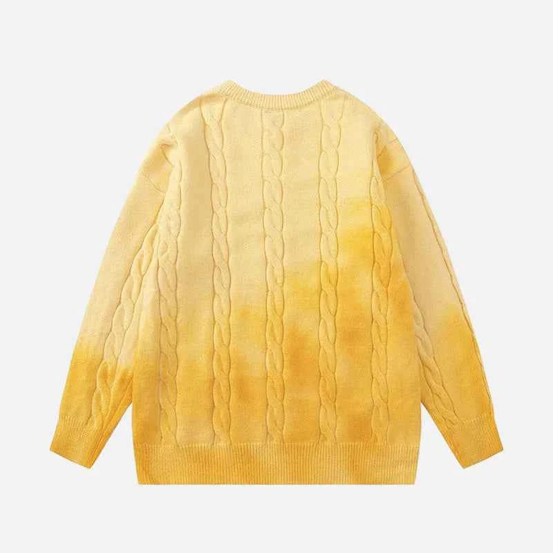 Y2K Colorful Gradient Cable Knit Sweater