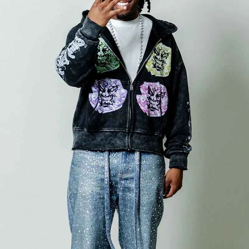 Men Casual Vintage Retro Oversized Baggy Sweatshirt