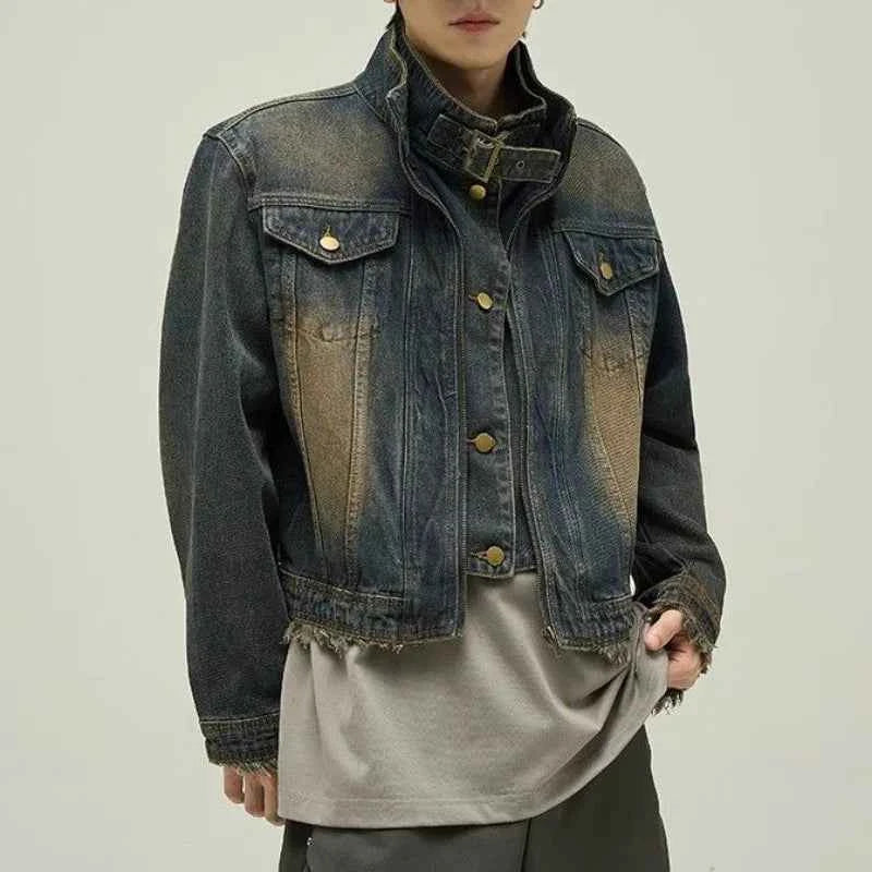 Retro Distressed Japanese Denim Jacket