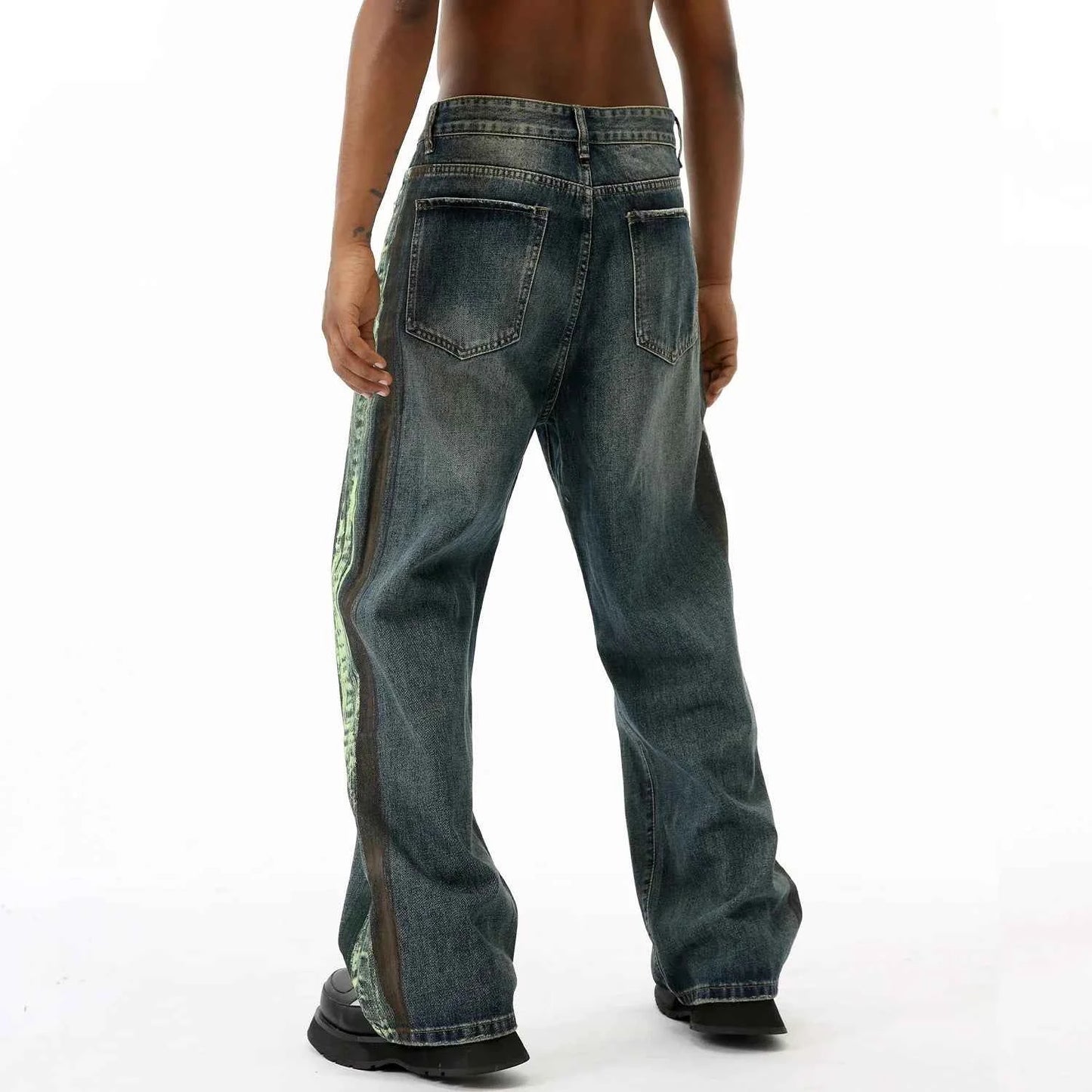 Retro Streetwear Striped Baggy Hip Hop Jeans
