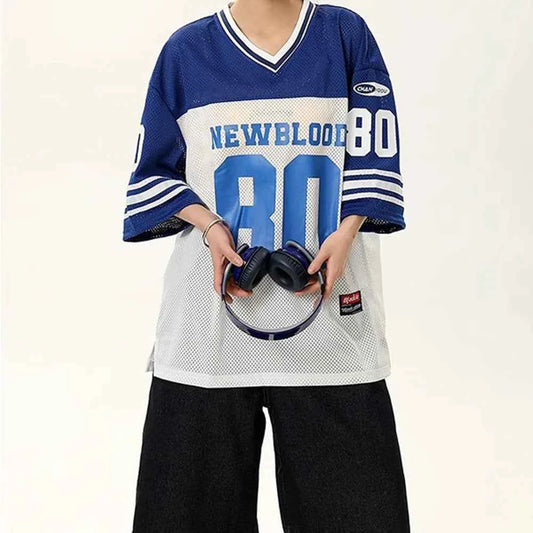Breathable Retro Mesh Short-Sleeved T-Shirt
