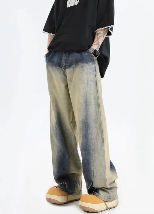 Retro Color Loose Boy Friend Wide Leg Jeans - Luxuryurbanwear
